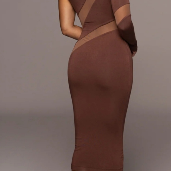 Chocolate Mesh Dress - Picture 2 of 3